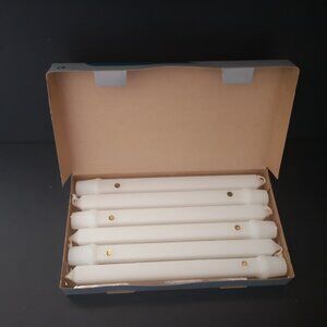 NIB PartyLite Set of 6 White Unscented 10" Square Dinner Candles #D4010
